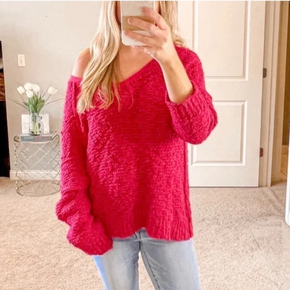 Free People Songbird Boucle Knotty Pullover Sweater